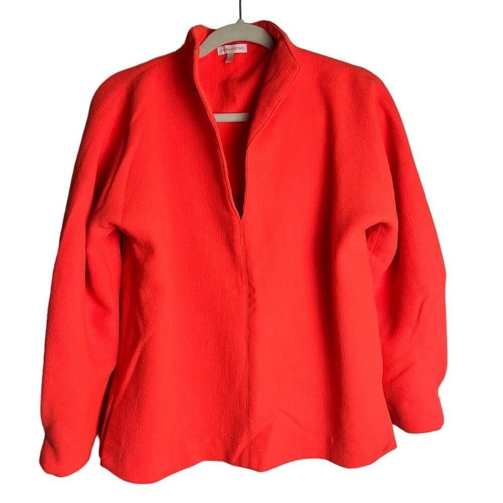 ANN MASHBURN Bold Red V-Neck Long Sleeve Blouse